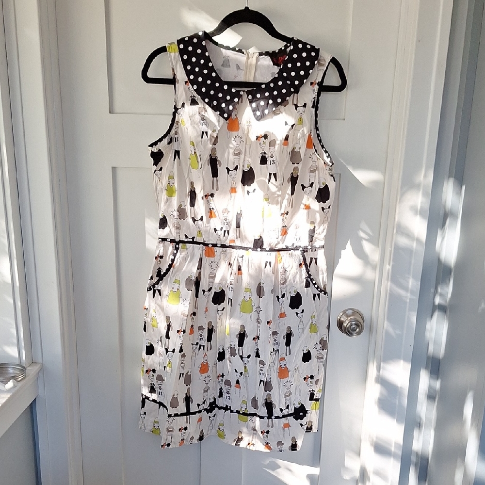 Folter Monster Dresz With Polka Dot Collar Dress XL